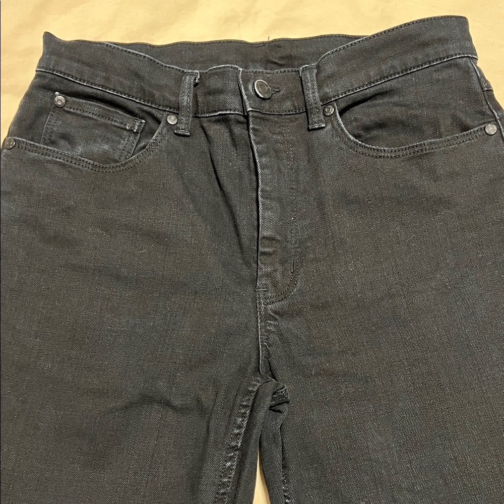 La Vie Rebecca Taylor High Rise Straight Black Jeans. Size 28